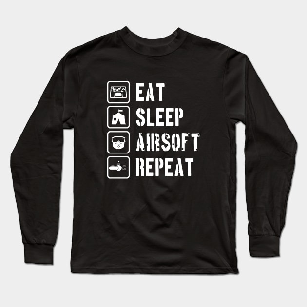 Eat Sleep Airsoft Repeat Long Sleeve T-Shirt by CCDesign